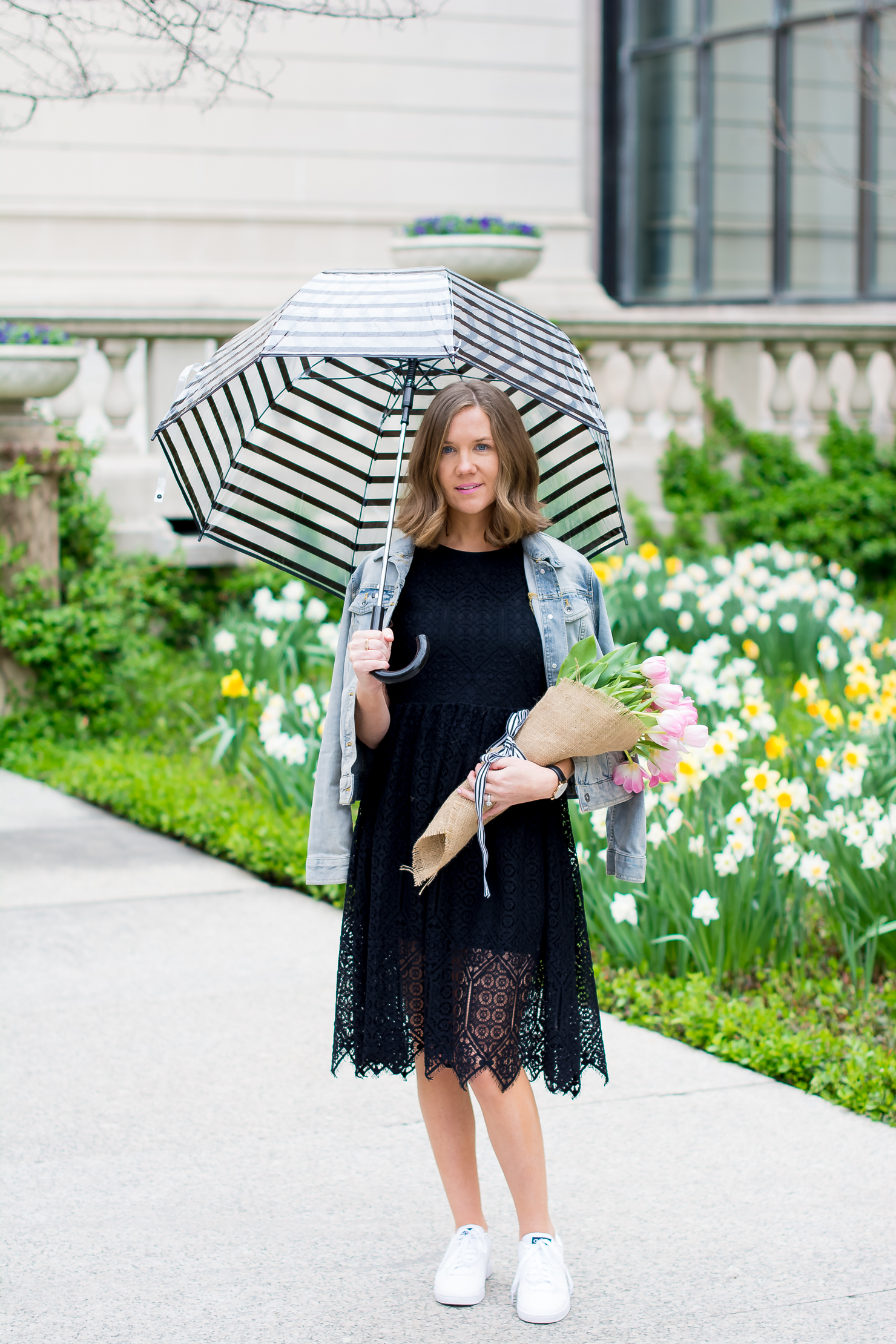 black midi dress h&m