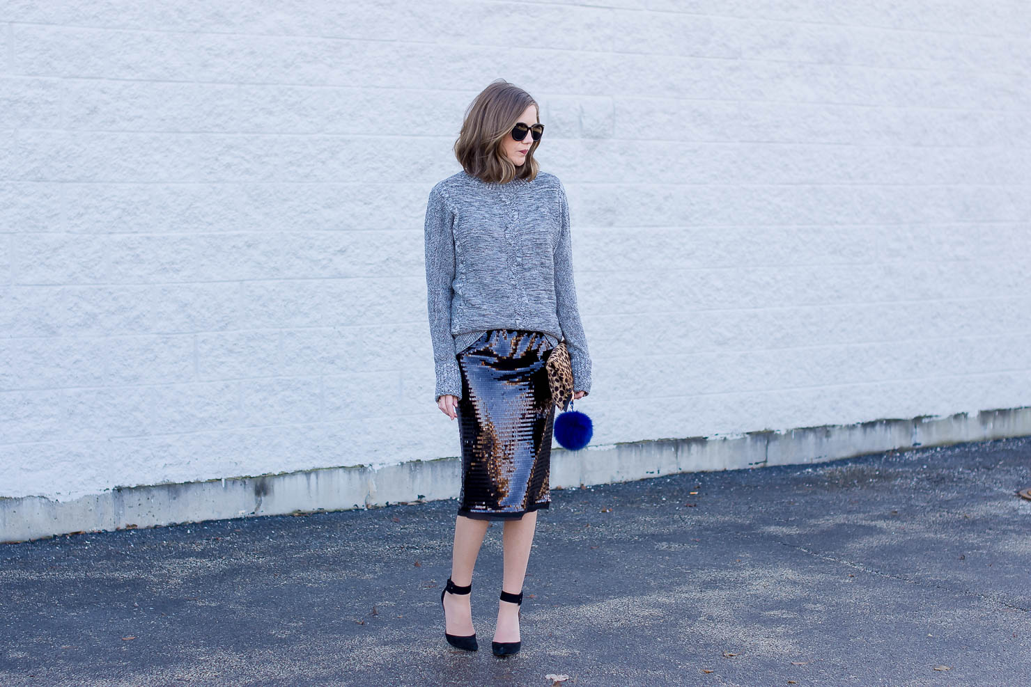 who-what-wear-sequined-pencil-skirt-new-years-eve-outfit-idea-gap-grey-marled-sweater-cozy-glam