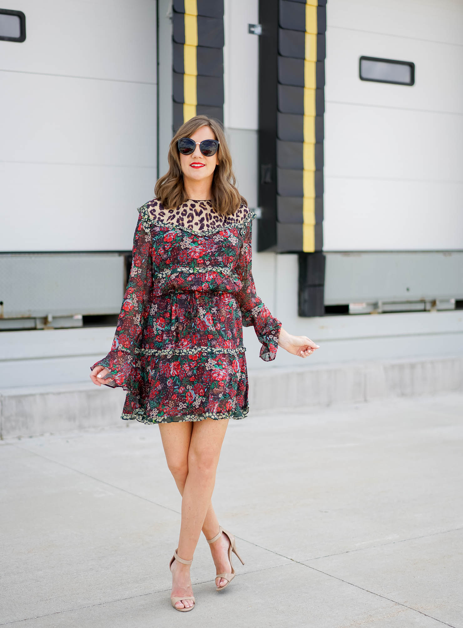 leopard and floral dress