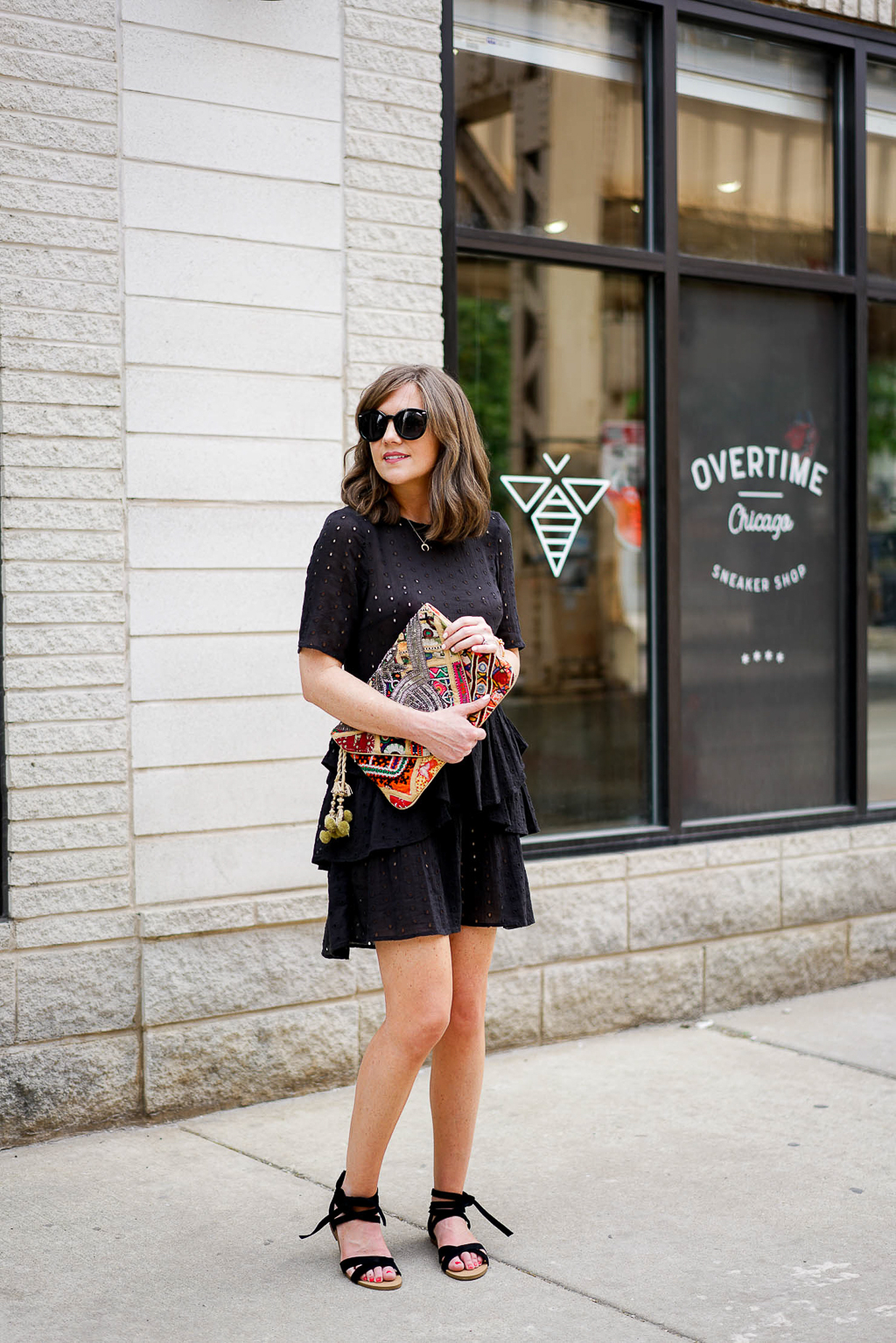 H&M black eyelet and ruffle dress, the $10 LBD you need, best last minute summer steals