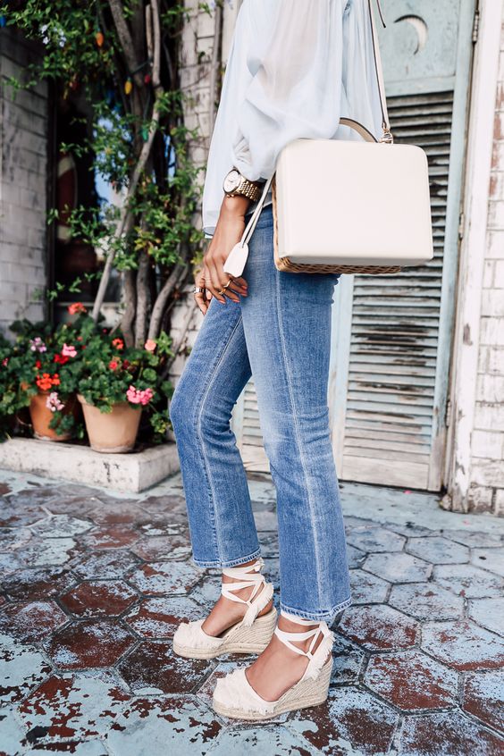 jeans and wedges