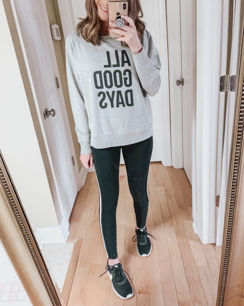 Casual spring fashion finds at Target, Target fashion, Spring Fashion, all good days graphic sweatshirt