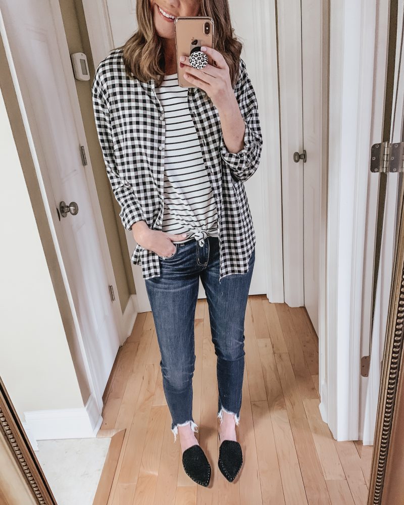 Casual spring fashion finds at Target, Target fashion, Spring Fashion, gingham button down
