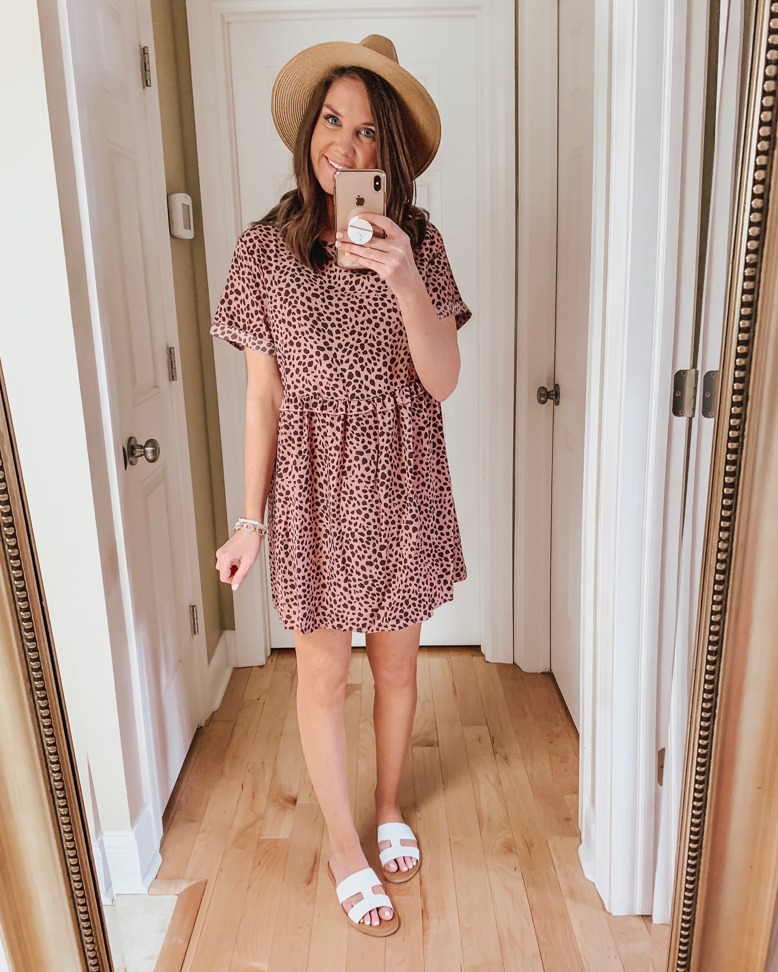 Amazon pink leopard babydoll dress