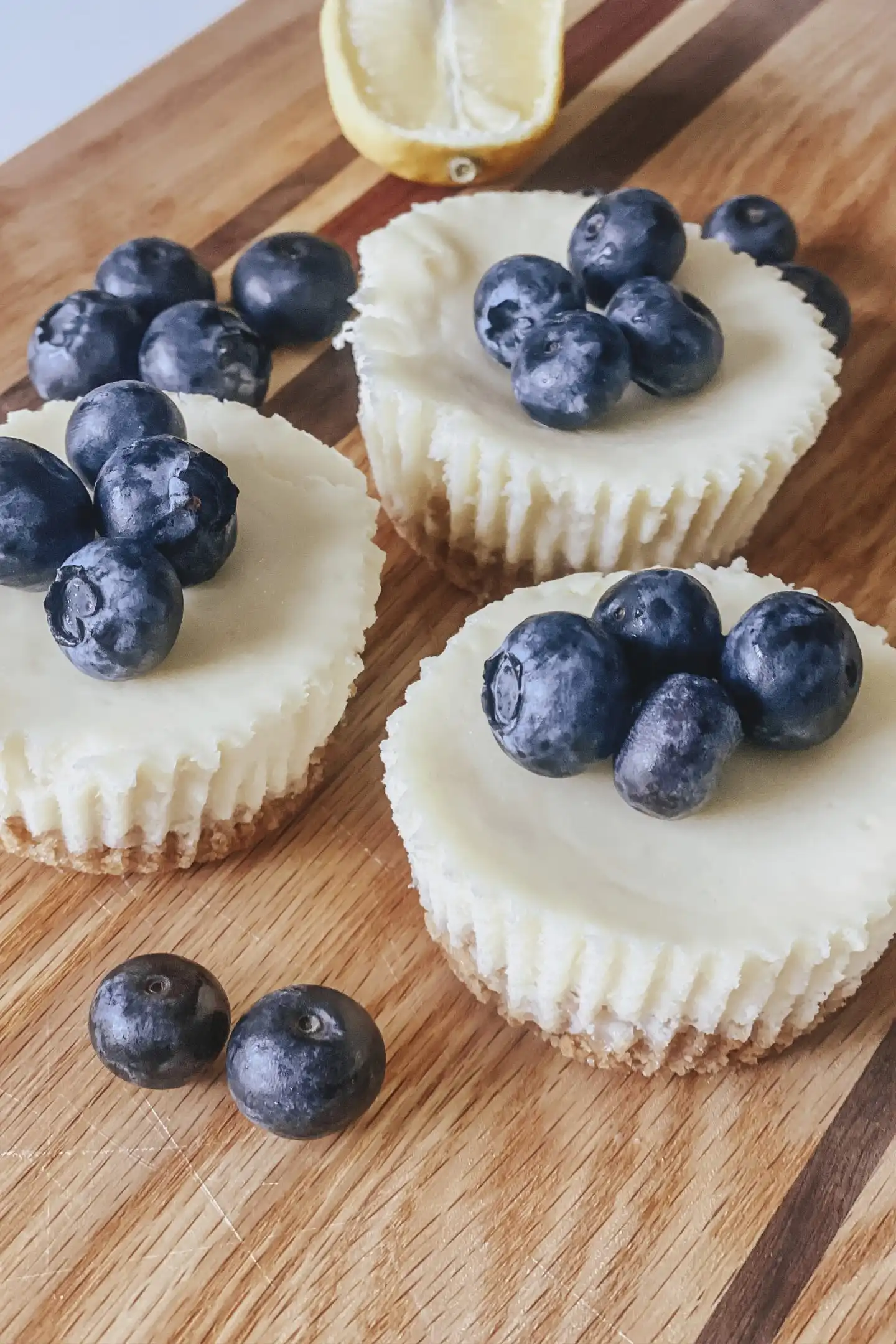 lemon blueberry mini cheesecakes